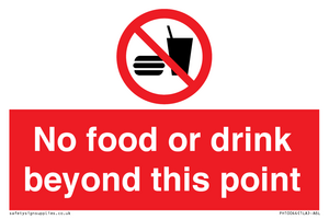 No food or drink beyond this point